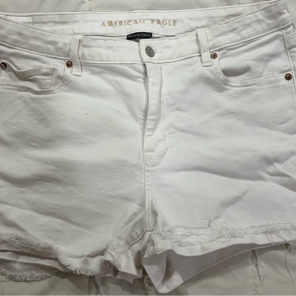 American Eagle Next-level Stretch White Jean Shorts
